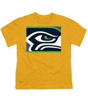 Seattle Seahawks - Youth T-Shirt Youth T-Shirt Pixels Gold Small 