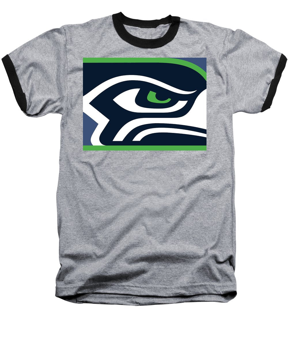 Seattle Seahawks - Baseball T-Shirt Baseball T-Shirt Pixels Heather / Black Small 