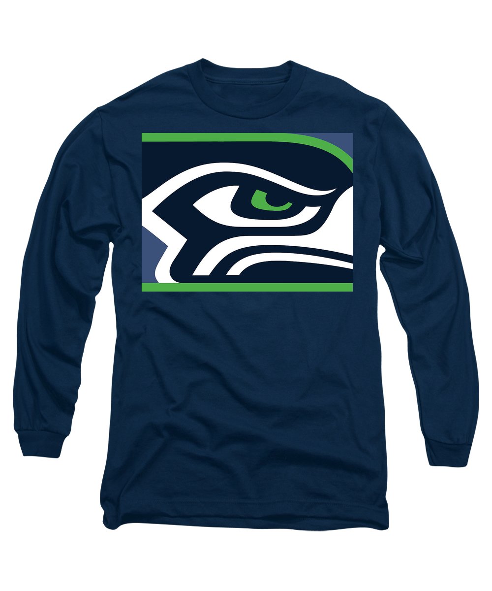 Seattle Seahawks - Long Sleeve T-Shirt Long Sleeve T-Shirt Pixels Navy Small 