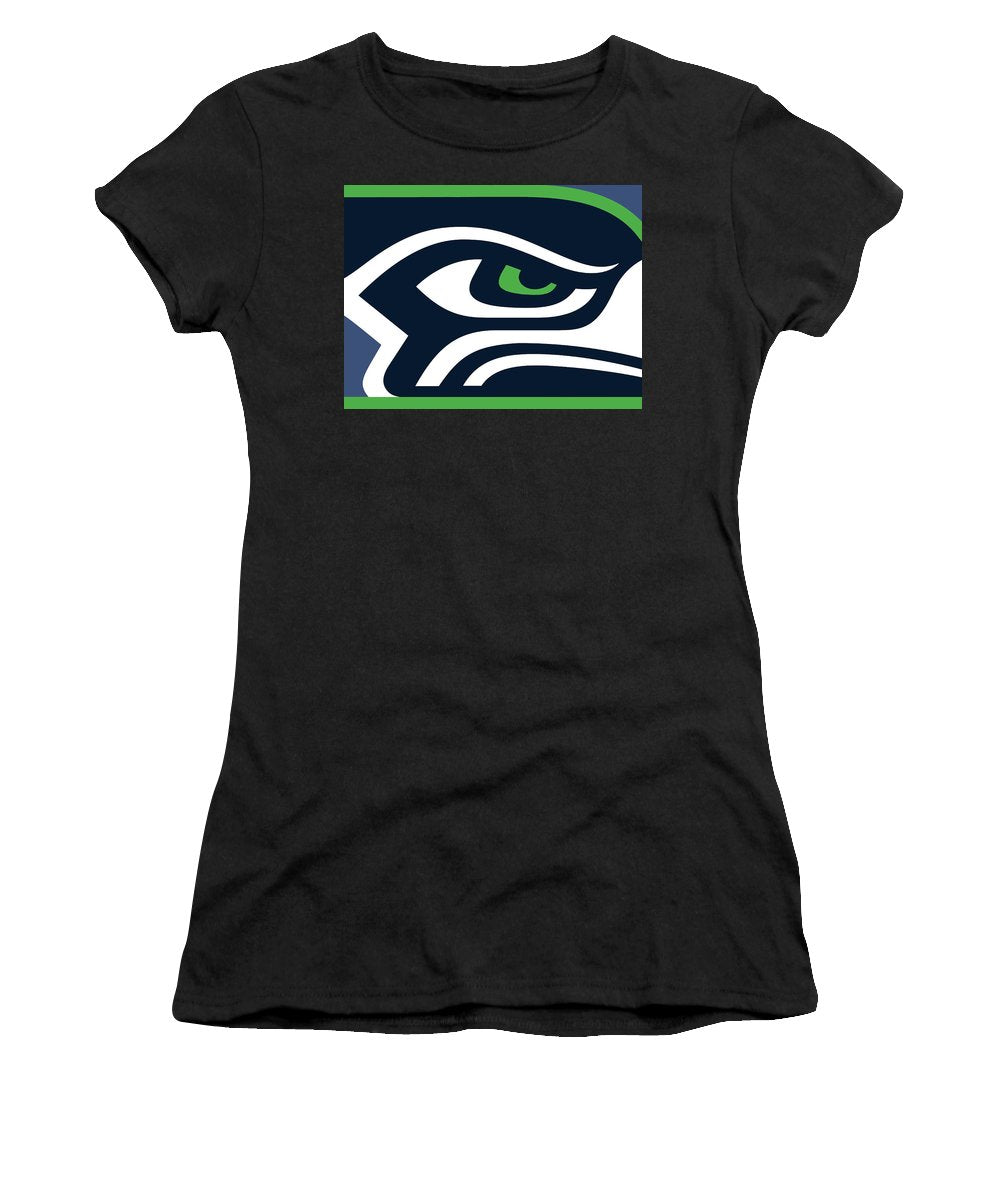 Seattle Seahawks - Women's T-Shirt (Athletic Fit) Women's T-Shirt (Athletic Fit) Pixels Black Small 