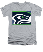 Seattle Seahawks - Men's V-Neck T-Shirt Men's V-Neck T-Shirt Pixels Heather Small 
