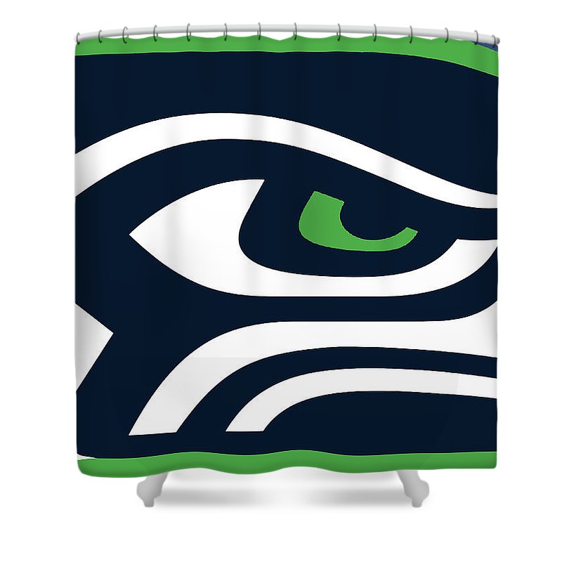 Seattle Seahawks - Shower Curtain Shower Curtain Pixels 71