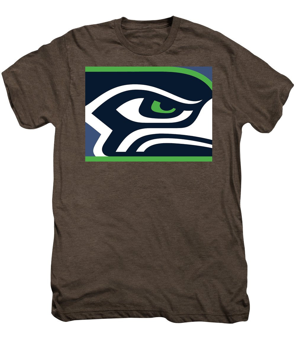 Seattle Seahawks - Men's Premium T-Shirt Men's Premium T-Shirt Pixels Mocha Heather Small 