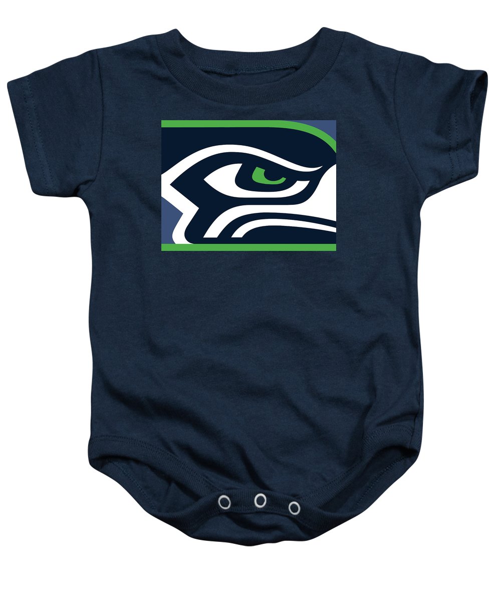 Seattle Seahawks - Baby Onesie Baby Onesie Pixels Navy Small 
