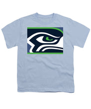 Seattle Seahawks - Youth T-Shirt Youth T-Shirt Pixels Light Blue Small 