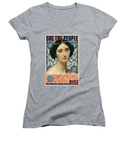 She The People 1 - Women's V-Neck (Athletic Fit) Women's V-Neck (Athletic Fit) Pixels Heather Small 
