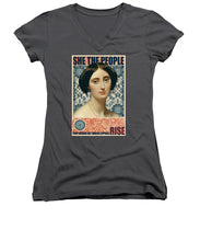 She The People 1 - Women's V-Neck (Athletic Fit) Women's V-Neck (Athletic Fit) Pixels Charcoal Small 
