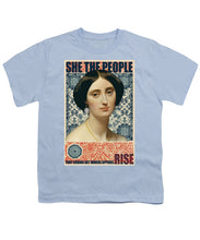 She The People 1 - Youth T-Shirt Youth T-Shirt Pixels Light Blue Small 