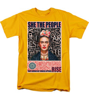She The People Frida - Men's T-Shirt  (Regular Fit) Men's T-Shirt (Regular Fit) Pixels Gold Small 