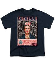 She The People Frida - Youth T-Shirt Youth T-Shirt Pixels Navy Small 