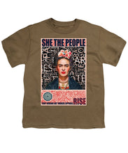 She The People Frida - Youth T-Shirt Youth T-Shirt Pixels Safari Green Small 