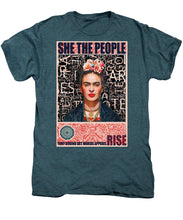 She The People Frida - Men's Premium T-Shirt Men's Premium T-Shirt Pixels Steel Blue Heather Small 
