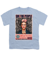She The People Frida - Youth T-Shirt Youth T-Shirt Pixels Light Blue Small 