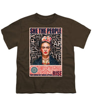 She The People Frida - Youth T-Shirt Youth T-Shirt Pixels Coffee Small 