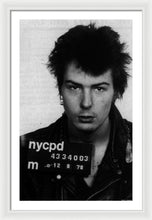 Sid Vicious Mug Shot Vertical - Framed Print