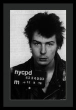 Sid Vicious Mug Shot Vertical - Framed Print