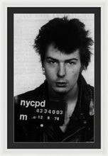 Sid Vicious Mug Shot Vertical - Framed Print