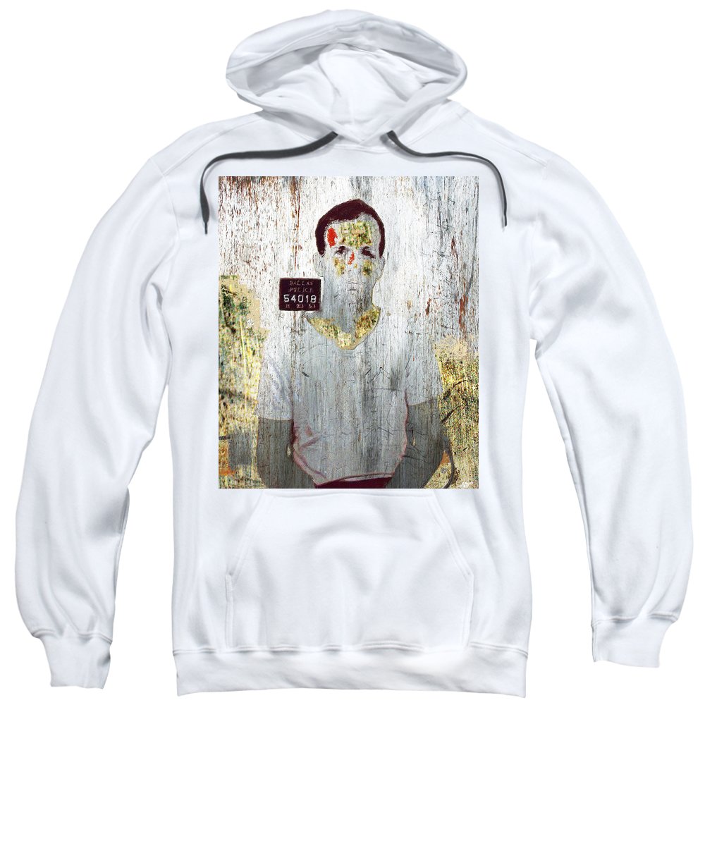 Silver And Gold Lee Harvey Oswald Mug Shot Nov 22 1963 Vertical Color  - Sweatshirt