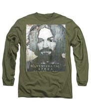 Silver Charles Manson Mug Shot 1969 Vertical  - Long Sleeve T-Shirt
