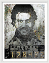 Silver Pablo Escobar Mug Shot 1991 - Framed Print