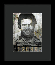 Silver Pablo Escobar Mug Shot 1991 - Framed Print