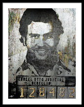Silver Pablo Escobar Mug Shot 1991 - Framed Print
