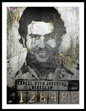 Silver Pablo Escobar Mug Shot 1991 - Framed Print