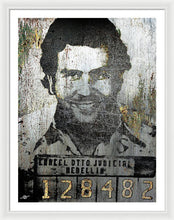 Silver Pablo Escobar Mug Shot 1991 - Framed Print