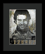 Silver Pablo Escobar Mug Shot 1991 - Framed Print