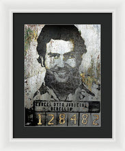 Silver Pablo Escobar Mug Shot 1991 - Framed Print