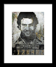 Silver Pablo Escobar Mug Shot 1991 - Framed Print