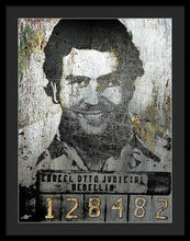 Silver Pablo Escobar Mug Shot 1991 - Framed Print