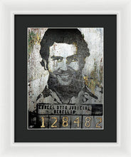 Silver Pablo Escobar Mug Shot 1991 - Framed Print