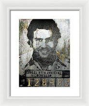 Silver Pablo Escobar Mug Shot 1991 - Framed Print