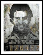 Silver Pablo Escobar Mug Shot 1991 - Framed Print