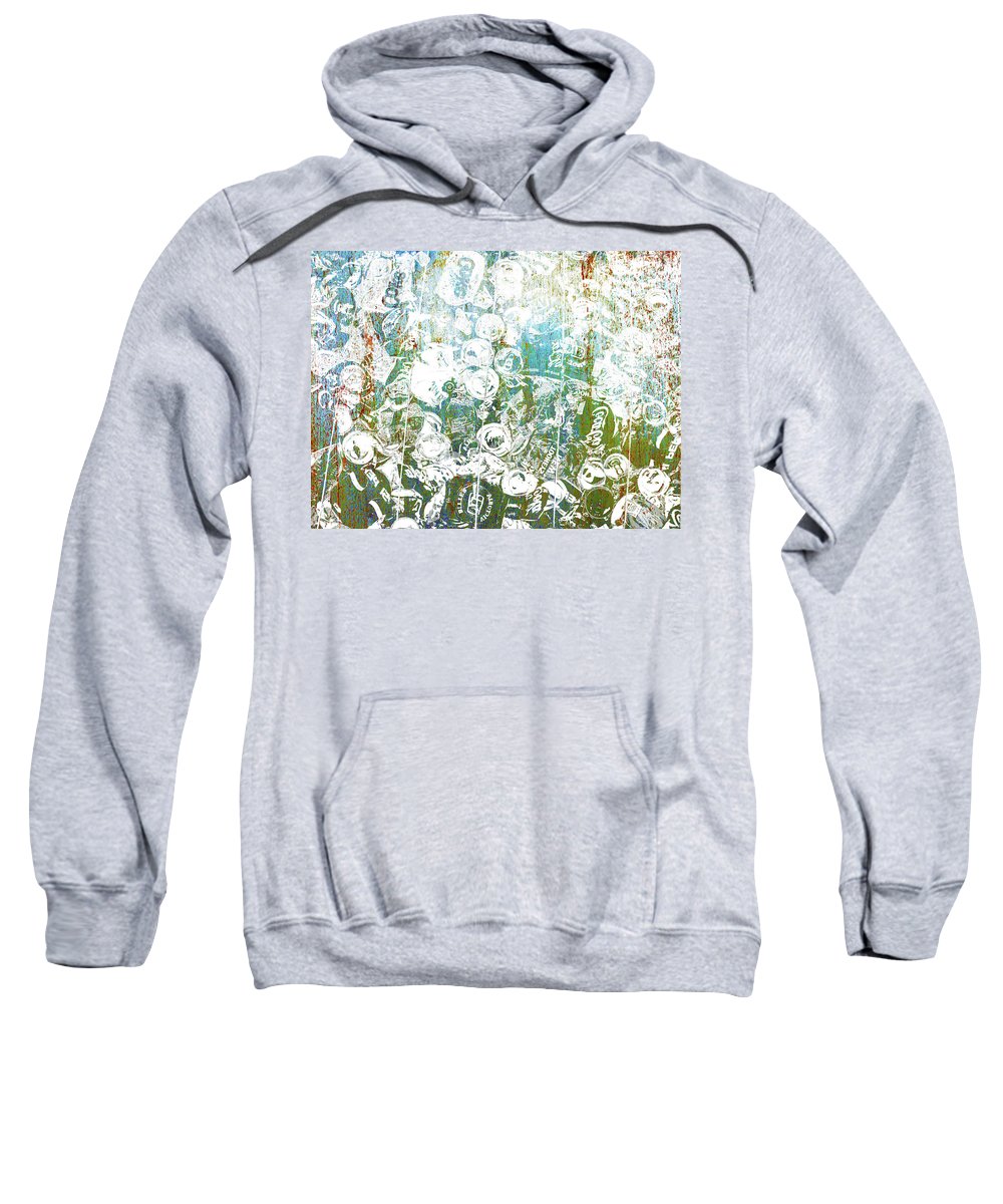 Silver Trashed Cans Painting Over Photo - Sweatshirt