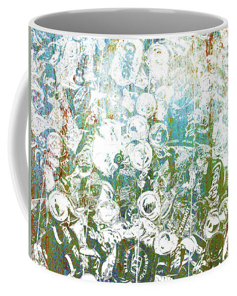 Silver Trashed Cans Painting Over Photo - Mug