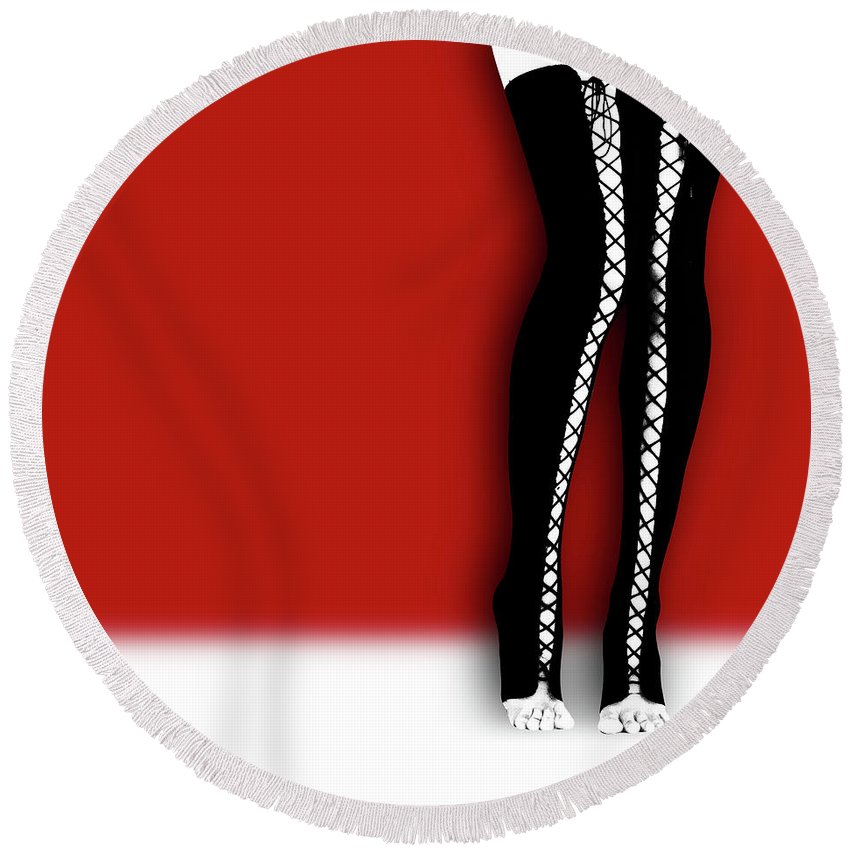 Slutty Legs - Round Beach Towel