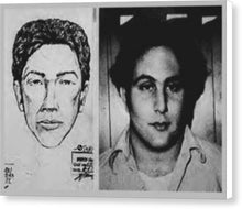 Son Of Sam David Berkowitz Mug Shot And Police Sketch - Canvas Print