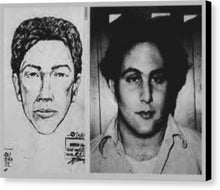 Son Of Sam David Berkowitz Mug Shot And Police Sketch - Canvas Print