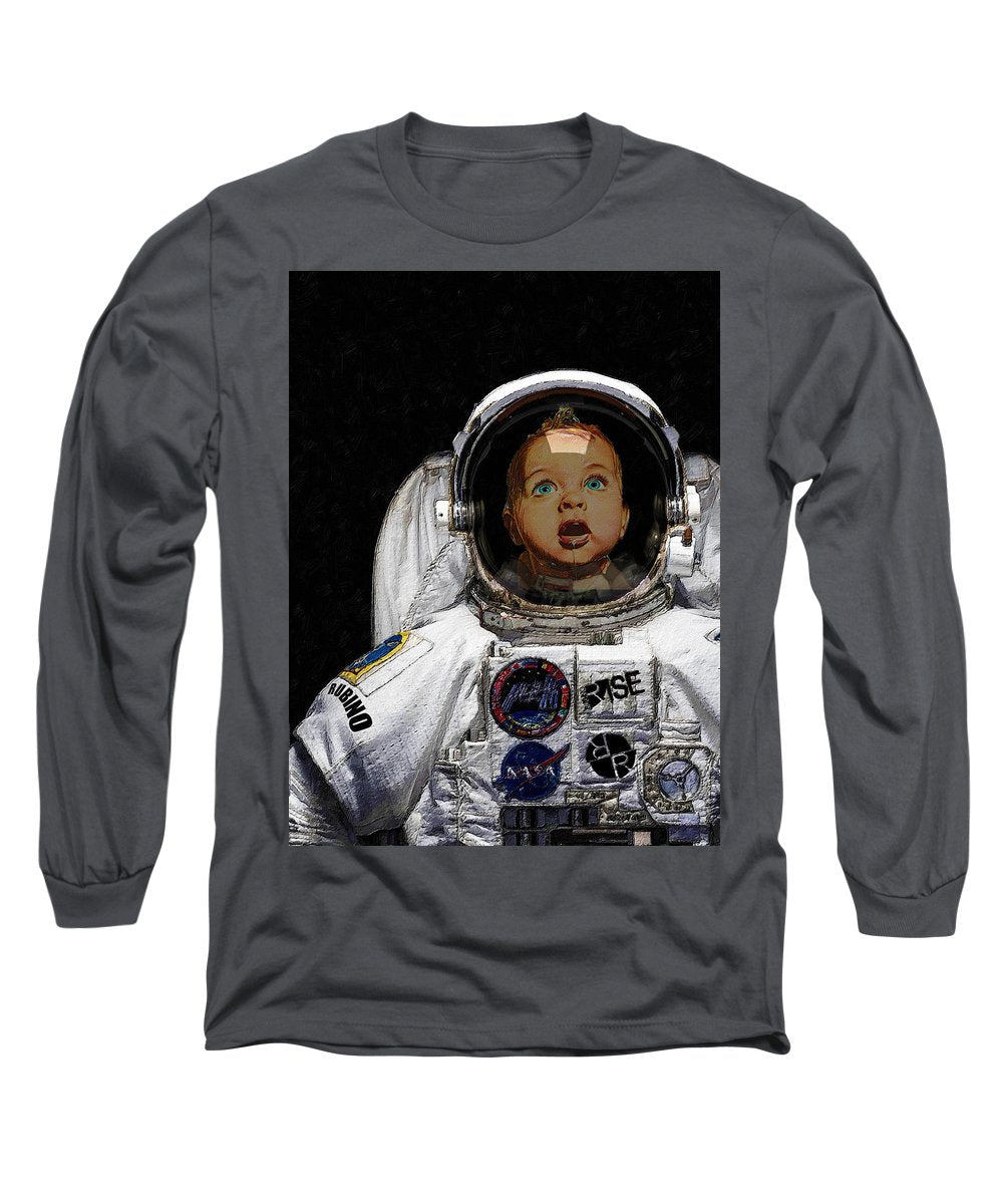 Space Baby - Long Sleeve T-Shirt Long Sleeve T-Shirt Pixels Charcoal Small 