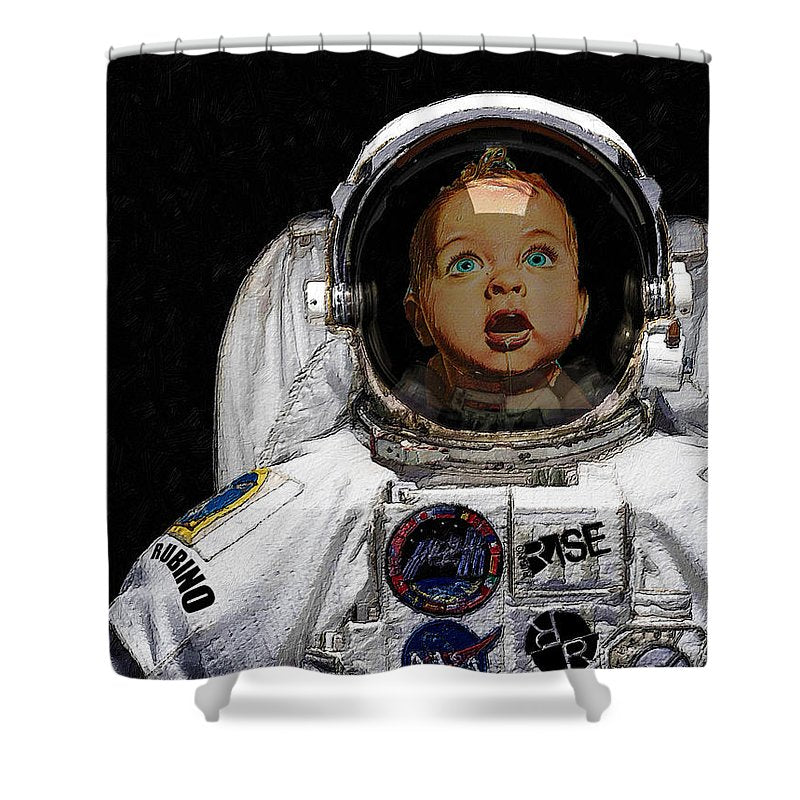 Space Baby - Shower Curtain Shower Curtain Pixels 71