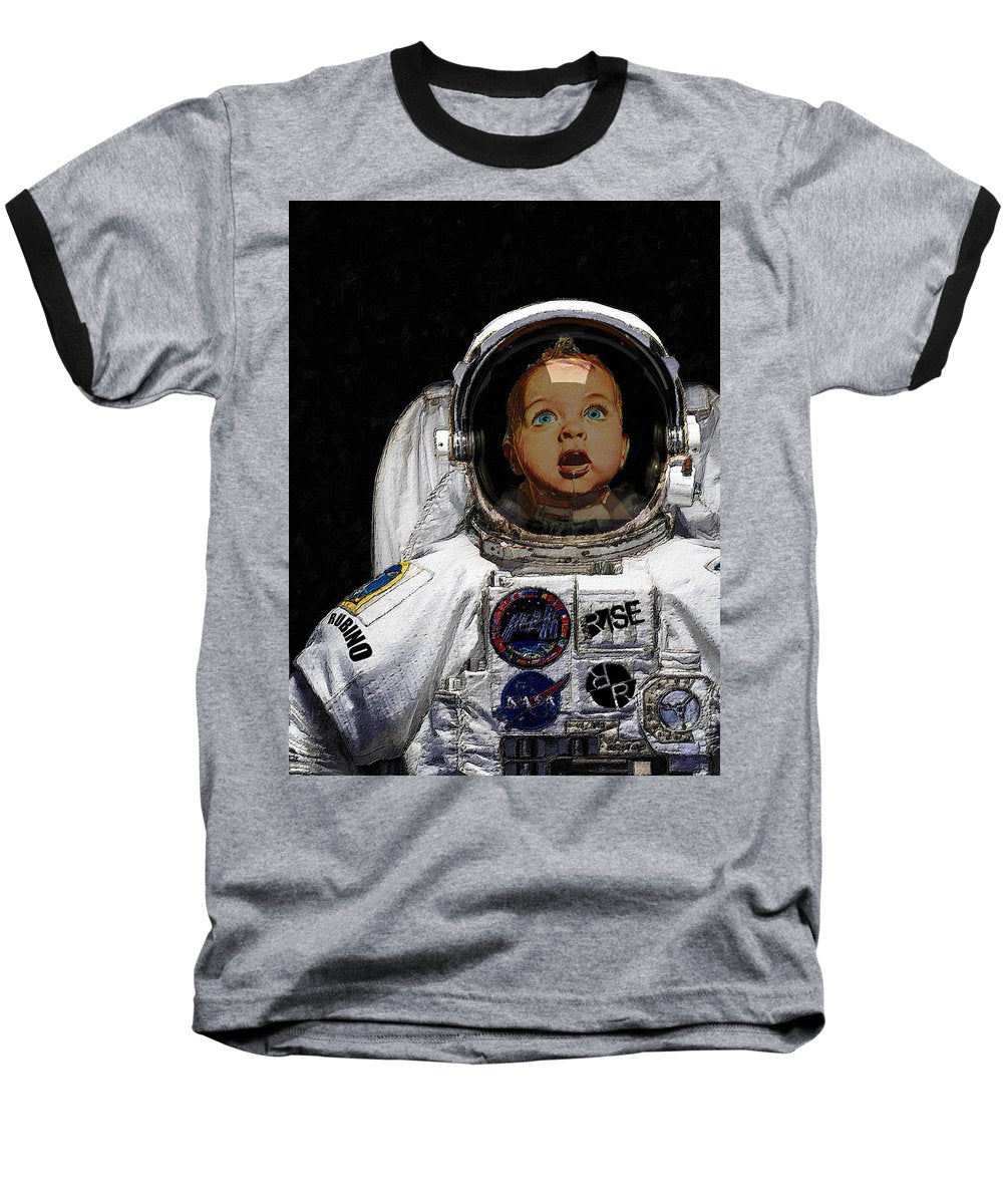 Space Baby - Baseball T-Shirt Baseball T-Shirt Pixels Heather / Black Small 