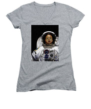 Space Baby - Women's V-Neck (Athletic Fit) Women's V-Neck (Athletic Fit) Pixels Heather Small 