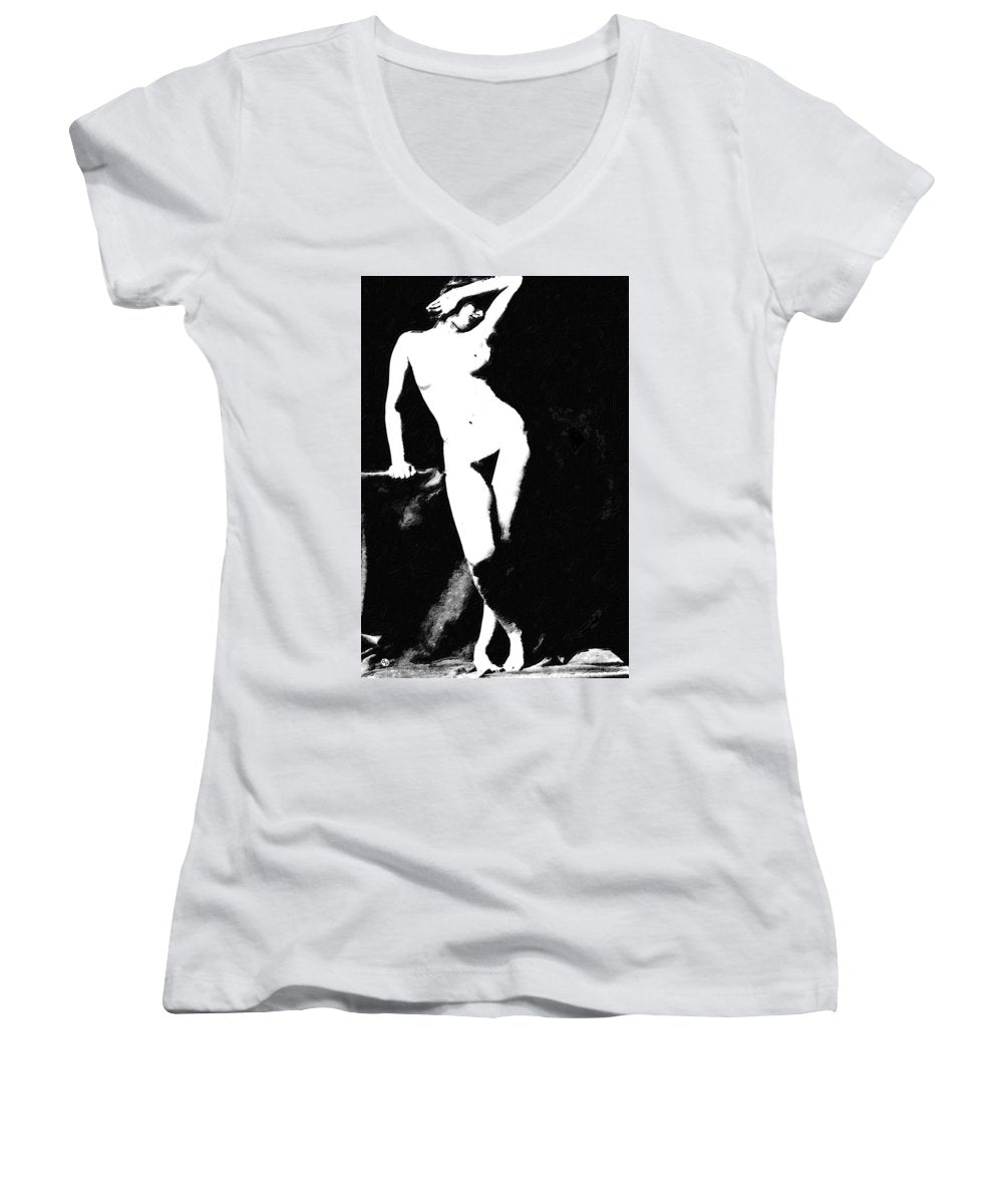 Standing Nude - Women's V-Neck (Athletic Fit)