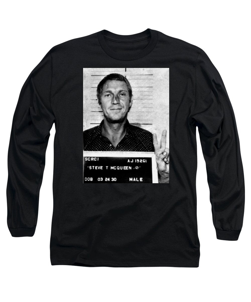 Steve Mcqueen Mug Shot Vertical - Long Sleeve T-Shirt