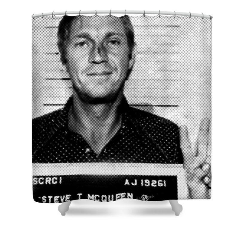 Steve Mcqueen Mug Shot Vertical - Shower Curtain