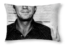 Steve Mcqueen Mug Shot Vertical - Throw Pillow