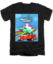 Super Terrific Freakin Awesome - Men's V-Neck T-Shirt Men's V-Neck T-Shirt Pixels Black Small 