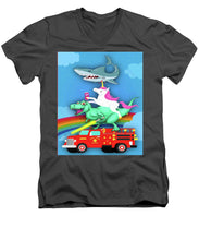 Super Terrific Freakin Awesome - Men's V-Neck T-Shirt Men's V-Neck T-Shirt Pixels Charcoal Small 